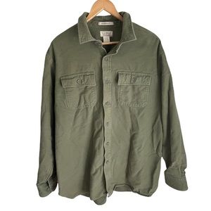 LL Bean Vintage Men’s Sage Green Chamois Cloth Shirt XL